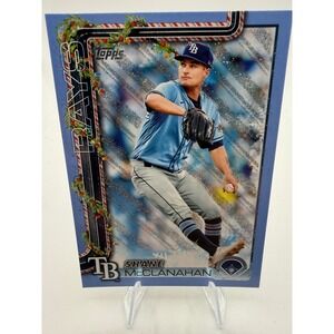2025 Topps Holiday Shane McClanahan Tampa Bay Rays Baseball Card H28 Glitter